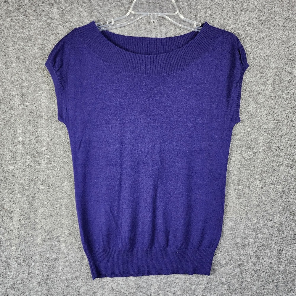 The Limited Sweater Women S Purple Boat Neck Short Sleeve EUC